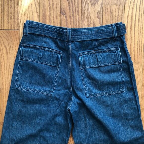 Madewell Belted Wide-Leg Cargo jeans in Marlberry Wash Denim Women’s Size 27 NWT - Picture 9 of 14